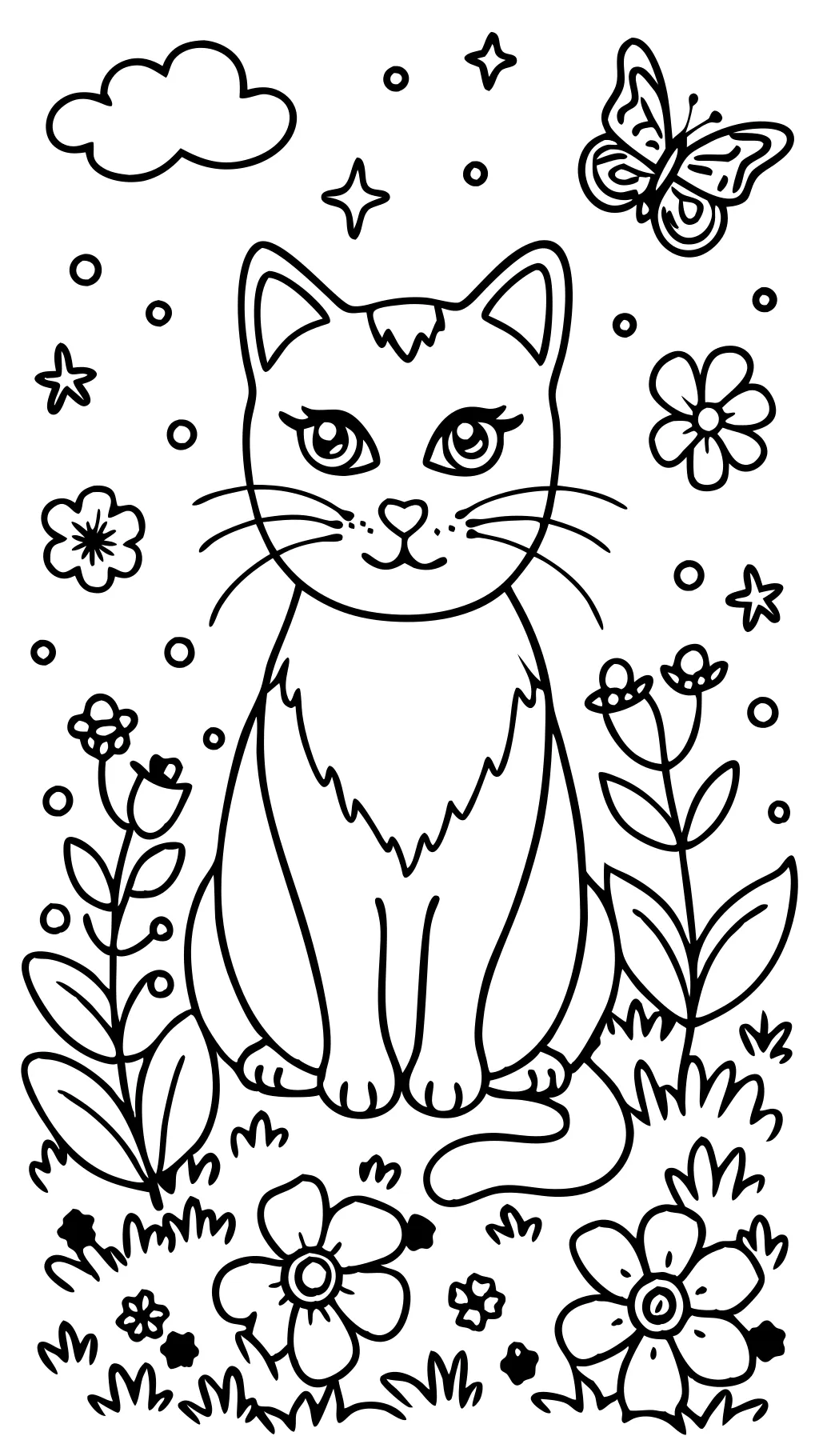 cat coloring page free